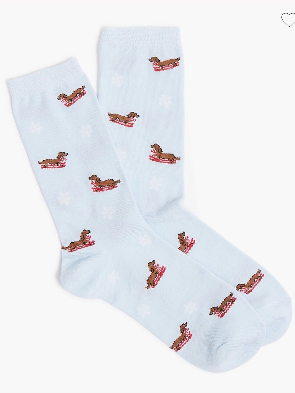 Adorable J.Crew Light Blue Sledding Dachshund Trouser Socks